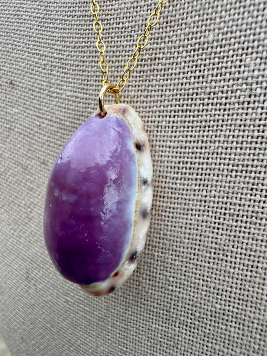 Alison's Purple Cowrie Necklace