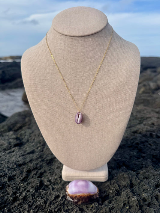 Purple Porous Cowrie Necklace
