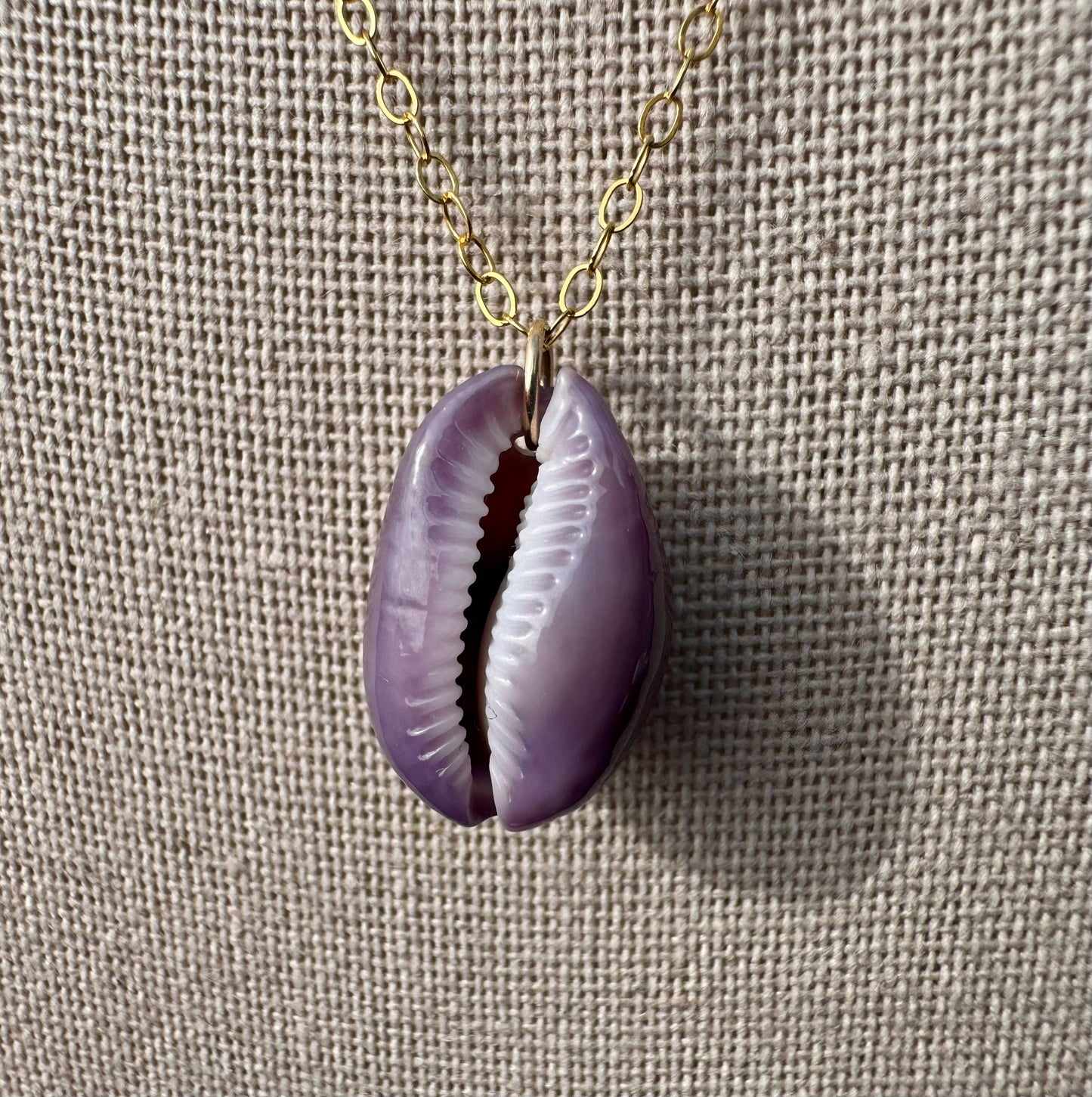 Purple Porous Cowrie Necklace