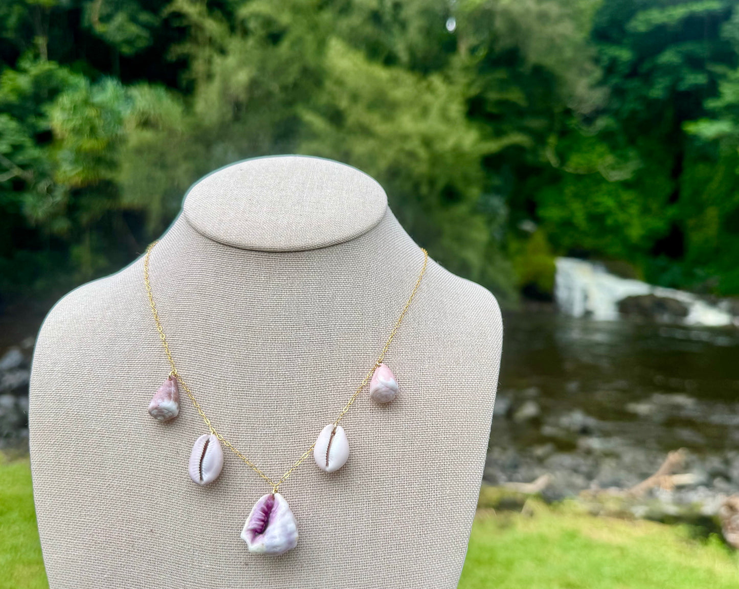 Mulberry Drupe, Cowries, & Cones Necklace