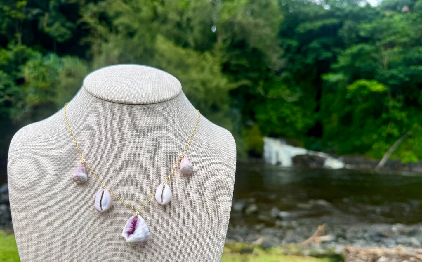 Mulberry Drupe, Cowries, & Cones Necklace