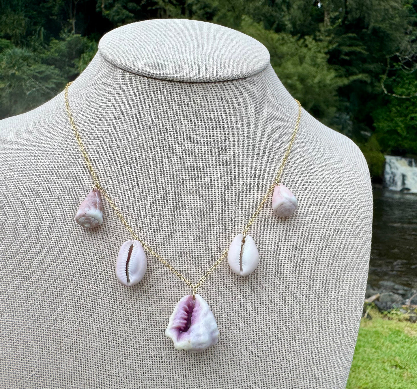 Mulberry Drupe, Cowries, & Cones Necklace