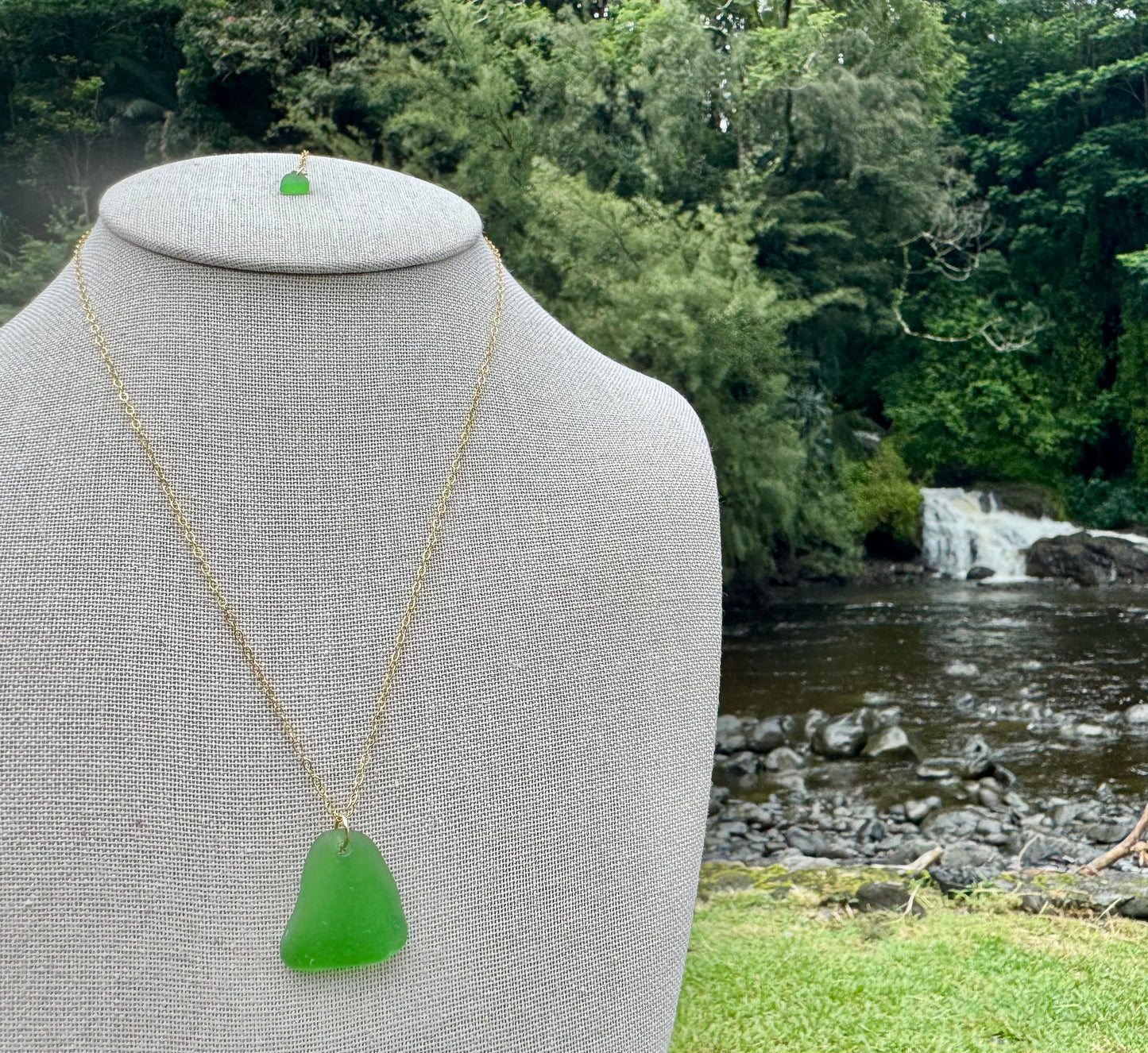 Green Sea Glass Necklace