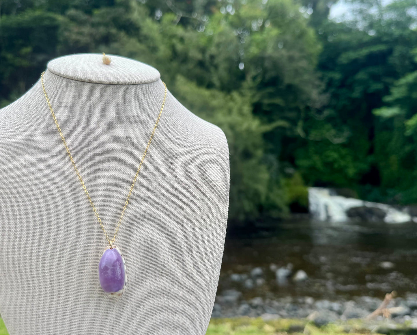 Alison's Purple Cowrie Necklace