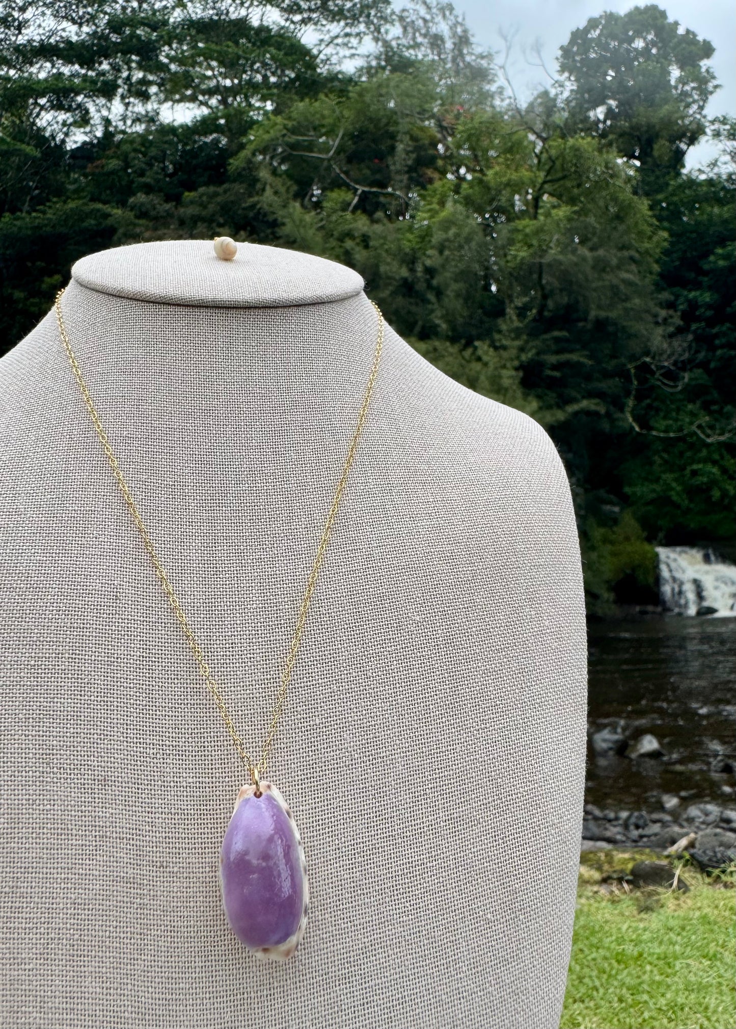 Alison's Purple Cowrie Necklace