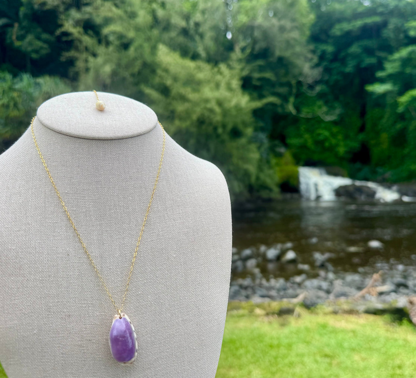 Alison's Purple Cowrie Necklace