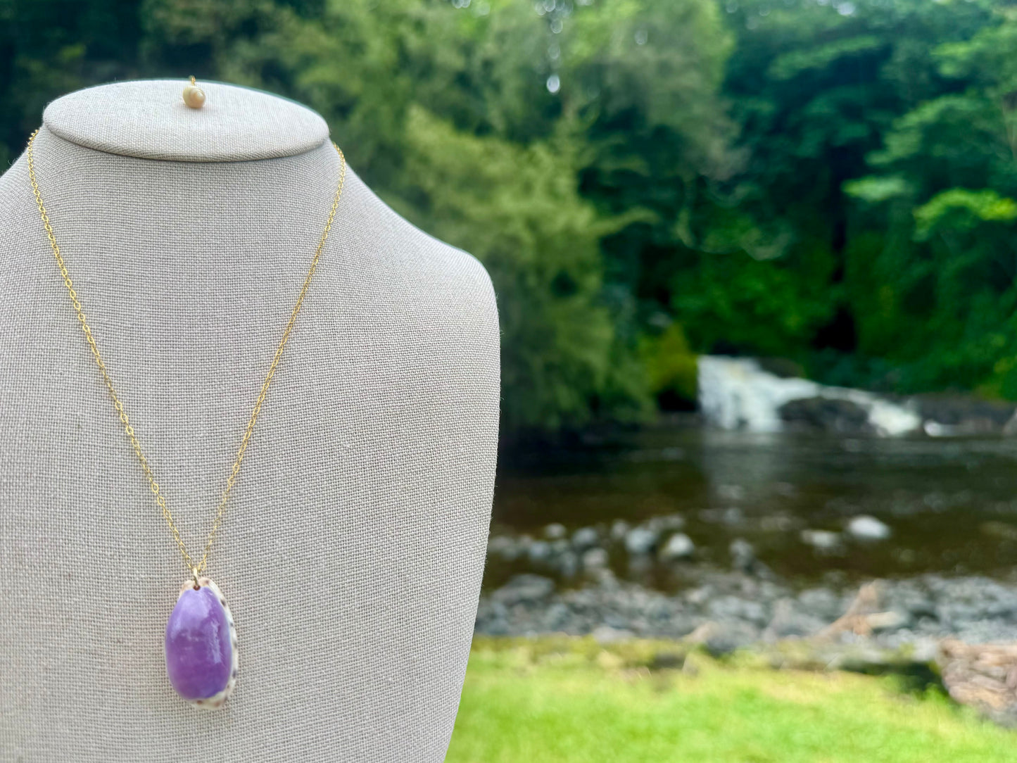 Alison's Purple Cowrie Necklace