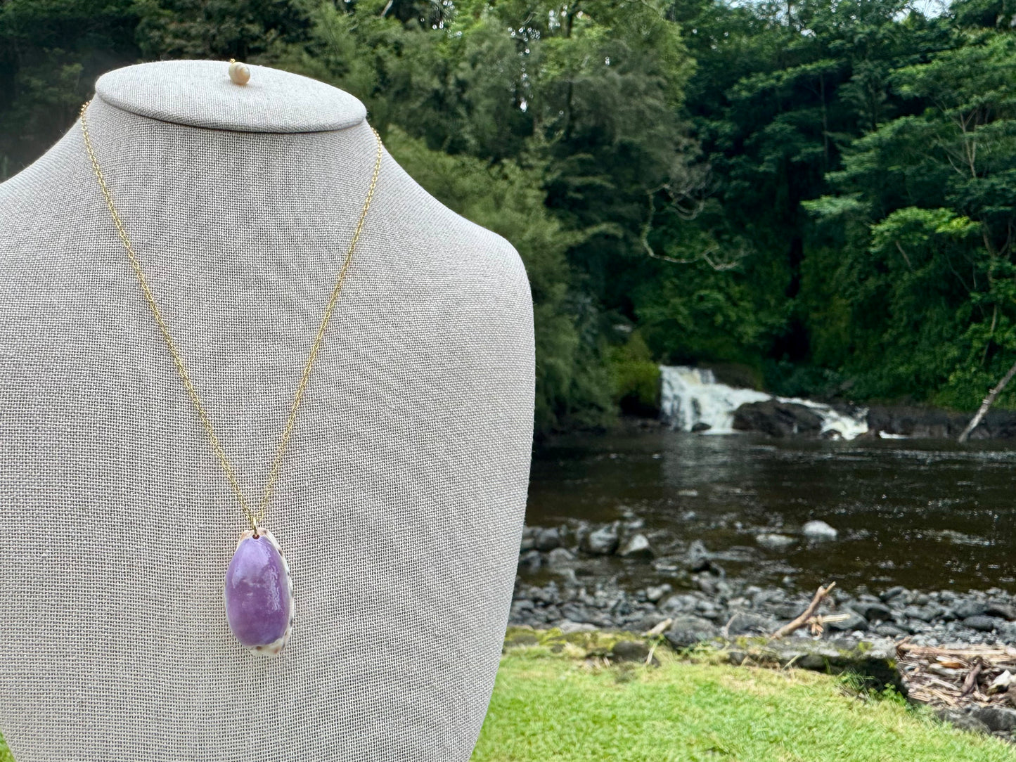Alison's Purple Cowrie Necklace
